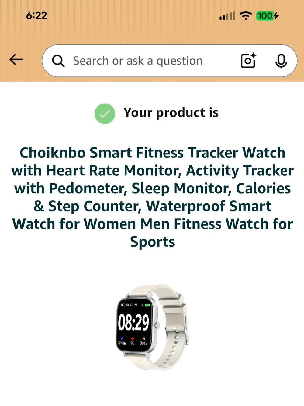 Choiknbo Smart Watch -White-Fitness Tracker with Heart Rate Monitor